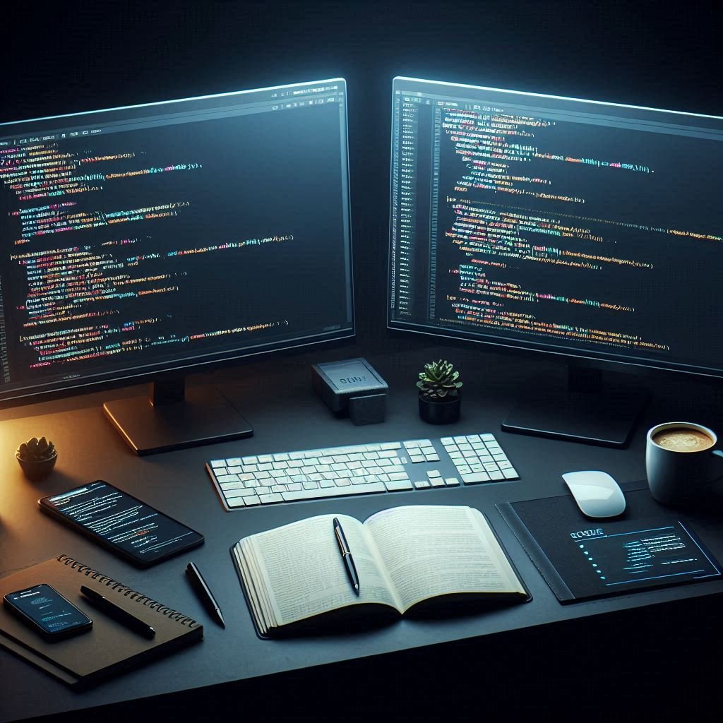 Image of coding workspace and digital news updates for the Programming Latest News page on Wiwi.live