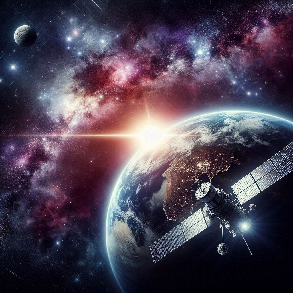 Image of Earth from space with satellites and galaxy view for the Space Latest News page on Wiwi.live